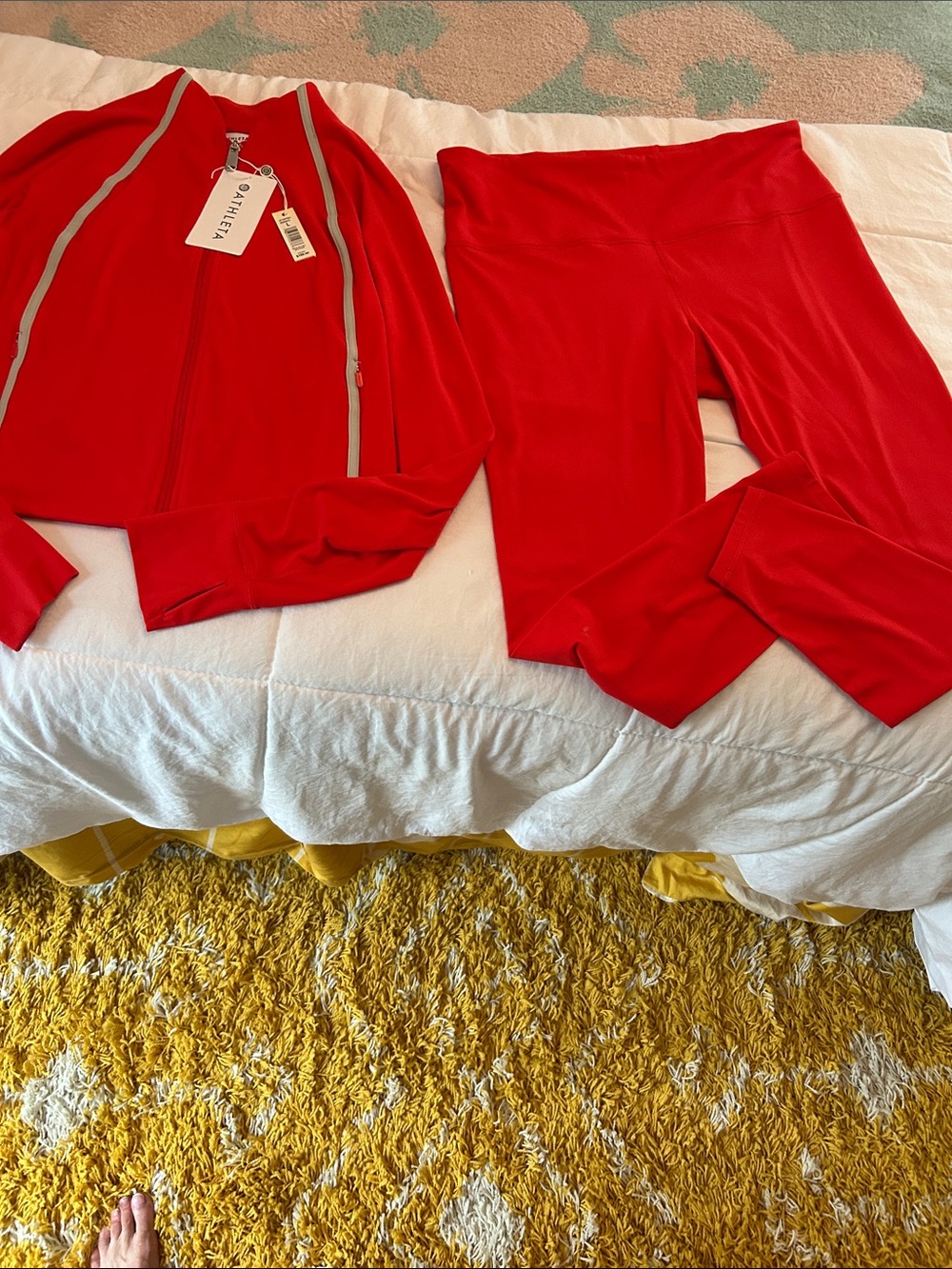 Avia Bright Red Zip Jacket with Matching Red Leggings . Way Less than Half